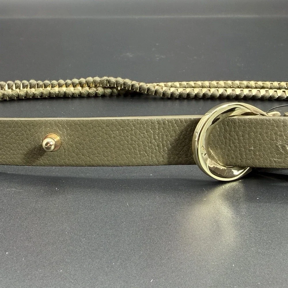 Chico's Women's Braided Gold Metal And Green Belt Small New‎ with Tags Beautiful